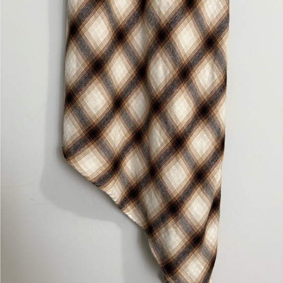 VTG 90s Y2K Forever 21 Brown Flannel Asymmetrical Babydoll Slip Dress S Western - Picture 5 of 12